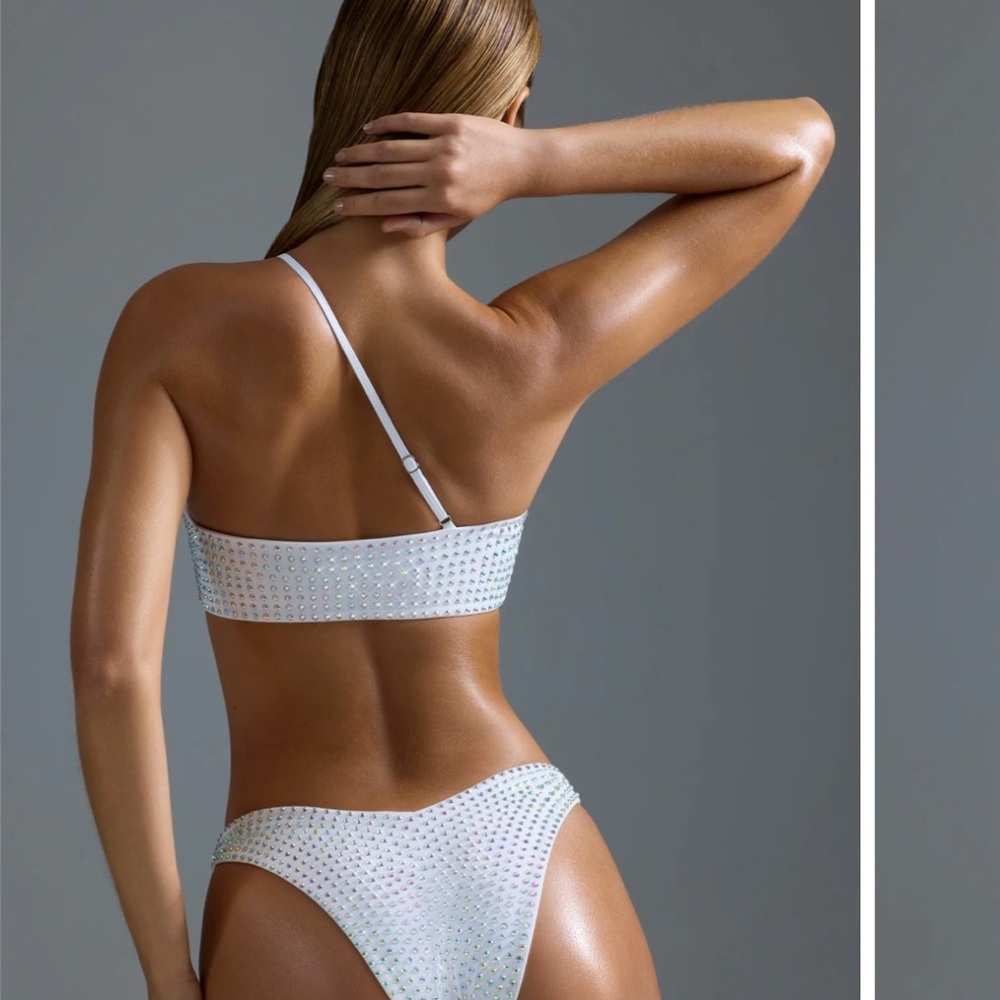 Embellished One-Shoulder Bandeau Bikini Top - Picture 4 of 4